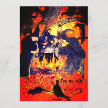 Sorcières Halloween Party Art Caldron Vultures Arb