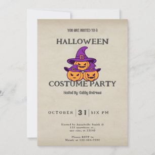 Invitation Sorcières Jack-O' Lanterns Casquette Halloween Vin
