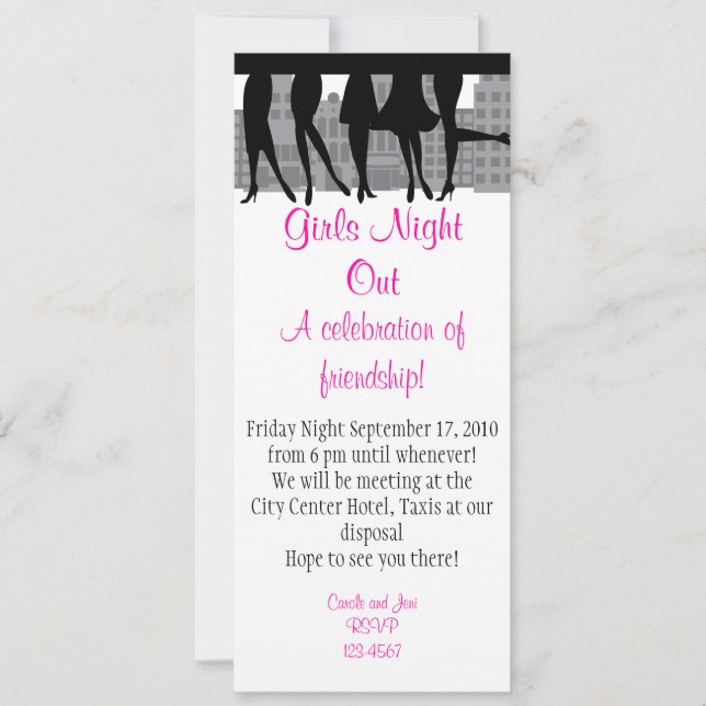 Invitation Sortie de la nuit des filles (Devant)