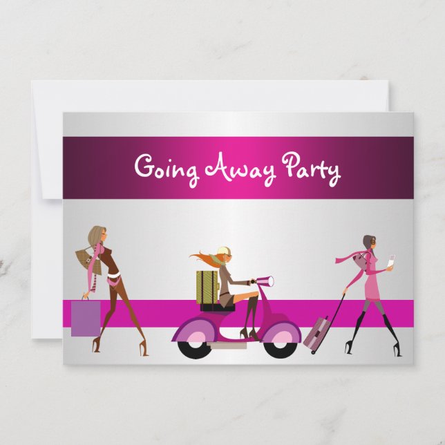 Invitation Sortir Fête Filles Vélo Bagage Amusant (Devant)