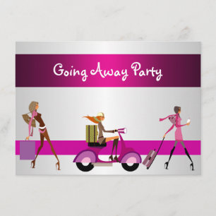 Invitation Sortir Fête Filles Vélo Bagage Amusant