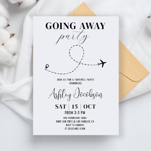 Invitation Sortir Fête Minimaliste Adieu Déménager