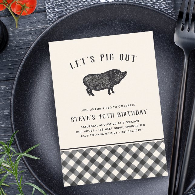 Invitation Sortons de porc ! | BBQ d'été fête d'anniversaire (Créateur téléchargé)