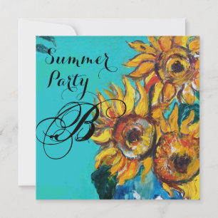 INVITATION SOUFFRANCES EN TURQUOISE BLUE MONOGRAM DE LA FÊTE 