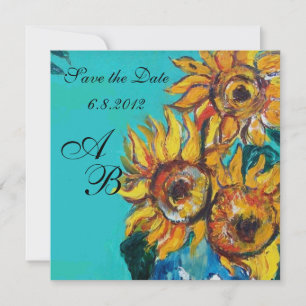 INVITATION SOUFFRANCES EN TURQUOISE BLUE MONOGRAM DE LA FÊTE 