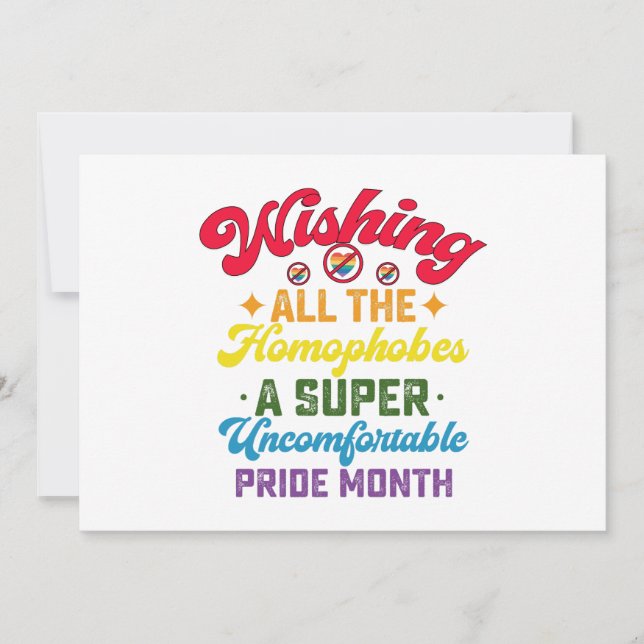 Invitation Souhaiter À Tous Les Homophobes Un Mois De Super F (Devant)
