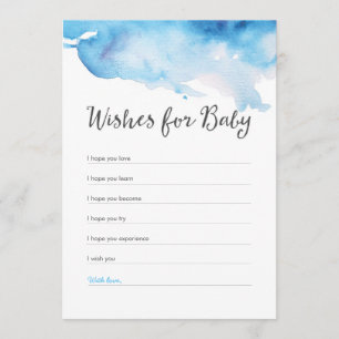 Invitation Souhaits bleus de baby shower d'éclaboussure