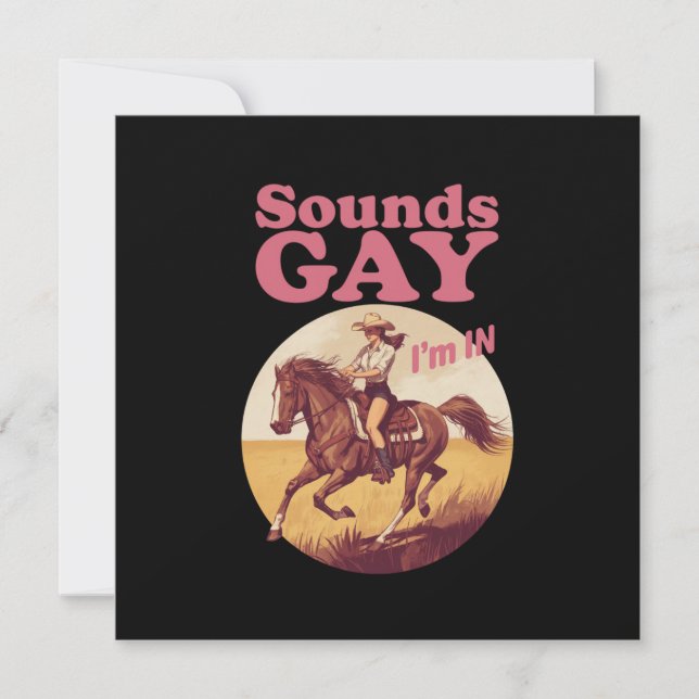 Invitation Sounds Gay I'm In Lesbian Western Pride Progress (Devant)
