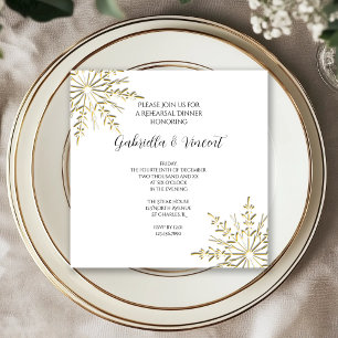 Invitation Souper de la répétition de mariage d'hiver du floc