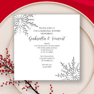 Invitation Souper de la répétition de mariage hivernal de flo
