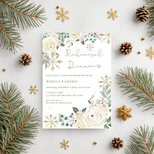 Invitation Souper de la répétition de Noël de flocon de neige