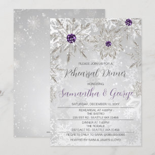 Invitation Souper de répétition hivernale Silver Purple Snowf