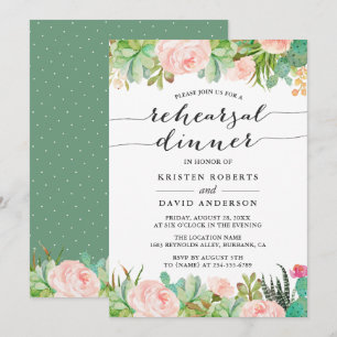 Invitation Souper Rustique Succulent Cactus Mariage