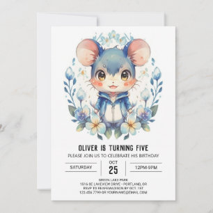 Invitation Souris d'aventure magique Anniversaire