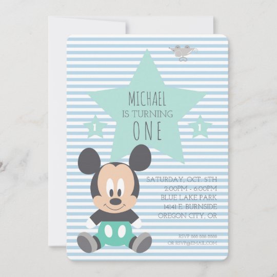 Invitation Souris Mickey Premier Anniversaire Zazzle Ca