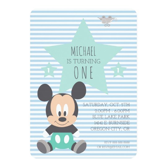 Invitation Souris Mickey Premier Anniversaire Zazzle Ca