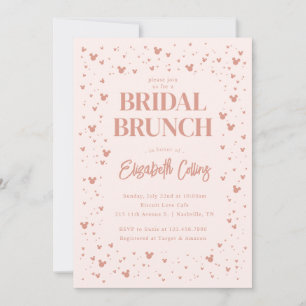 Invitation Souris Minnie Rose Confetti Brunch nuptial