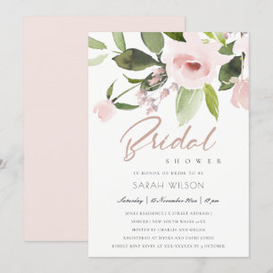INVITATION SOUS-COULEUR LAVÉ ROSE BLANC FÊTE DES MARIÉES FLOR