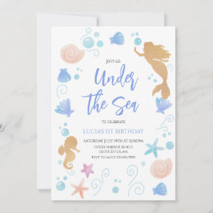 Invitation Sous la fête d'anniversaire de la mer