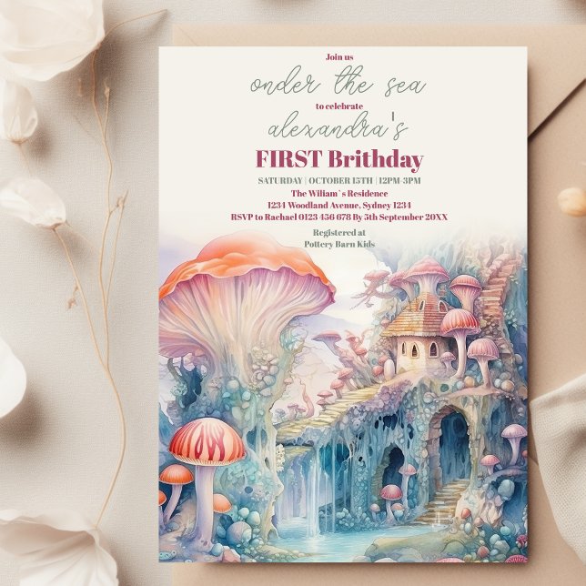 Invitation Sous la fête d'anniversaire Sea Life (Créateur téléchargé)