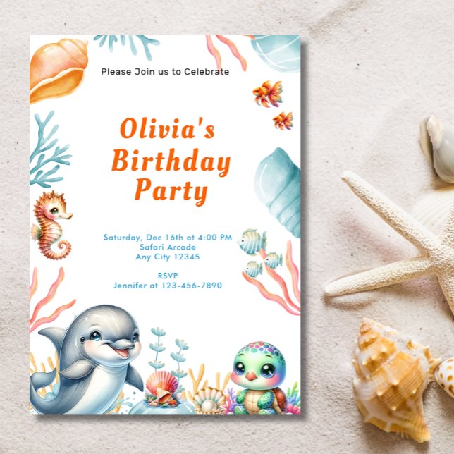 Invitation Sous la fête des Anniversaires de enfants de la to (Créateur téléchargé)
