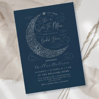 Invitation Sous la lumière de la douche de mariée de la lune