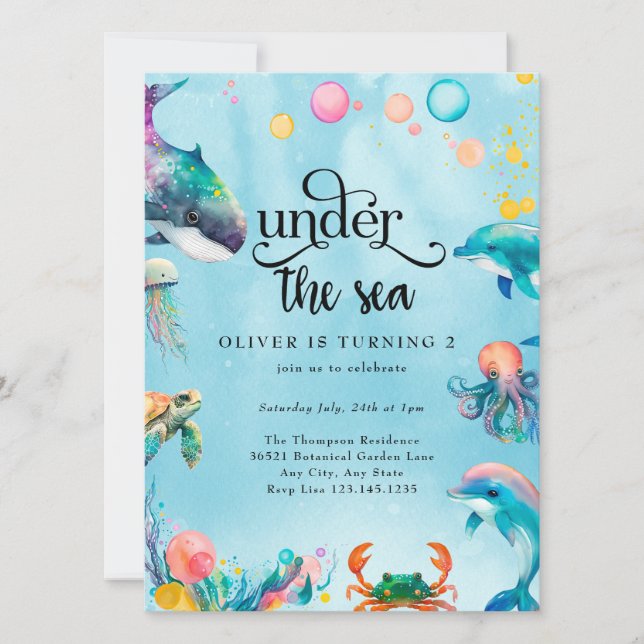 Invitation Sous la mer (Devant)