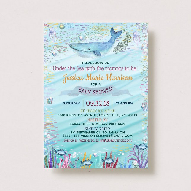 Invitation Sous la mer | Baby shower à thème océanique (Créateur téléchargé)