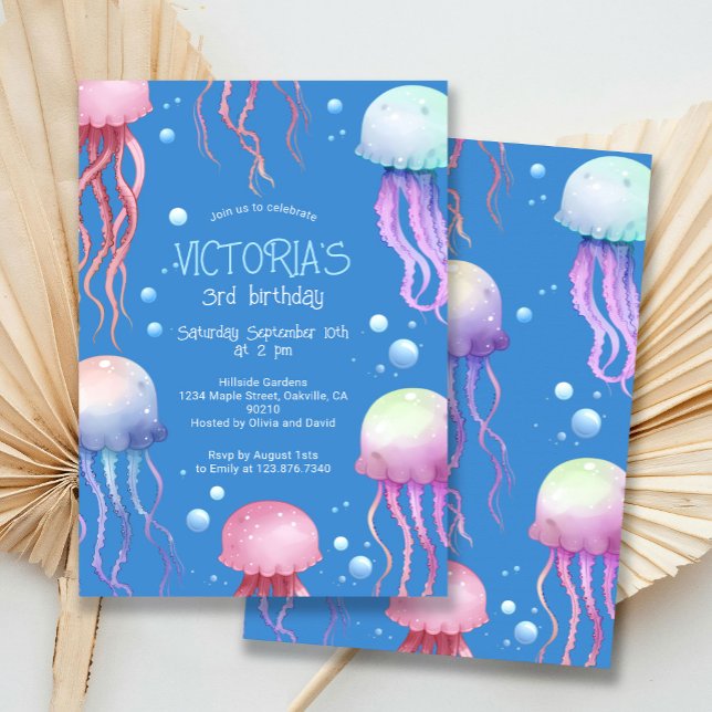 Invitation Sous la mer Jellyfish fête d'anniversaire (Créateur téléchargé)