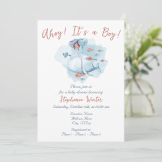 Invitation Sous la mer Ocean Ahoy C'est un Baby shower de gar