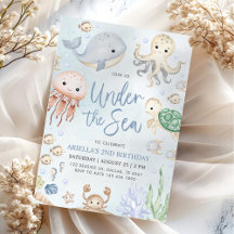 Sous la mer Ocean Animals Anniversaire
