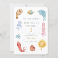 Sous la mer Océan Animaux La vie marine Anniversai