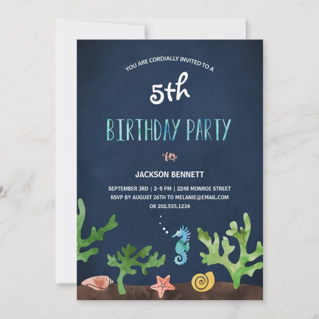 Invitation Sous la mer | Parti Anniversaire de enfant nautiqu (Devant)