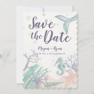 Invitation Sous la mer Sauvez les dates