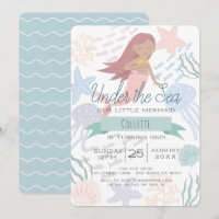 Sous la mer Sirène Sea Green 1er anniversaire Invi