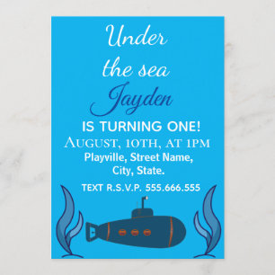 Invitation Sous la mer. Sous-marin