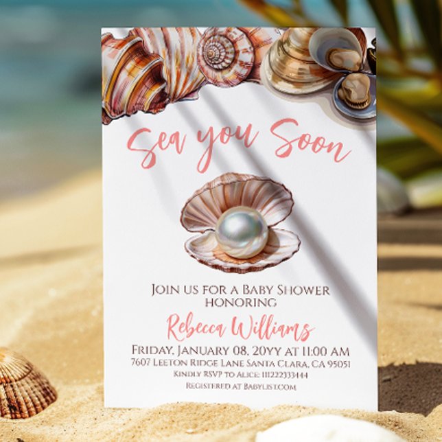 Invitation Sous La Mer, Vous Serez Bientôt Le Baby shower De  (Créateur téléchargé)