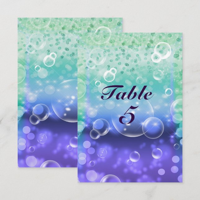 Invitation Sous la table de Sea Tropical Ocean Sparkle Party (Devant / Derrière)