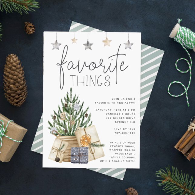 Invitation Sous l'arbre | Favoris Fête de vacances (Créateur téléchargé)