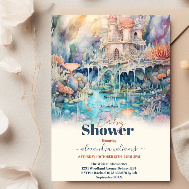 Invitation Sous le Baby shower d'animaux marins (Créateur téléchargé)