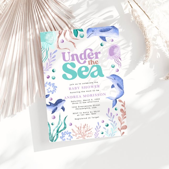 Invitation Sous le Baby shower Sea Ocean Retro (Créateur téléchargé)
