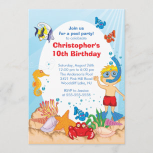 Invitation Sous le garçon d'invitation d'anniversaire de