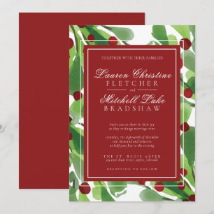 Invitation Sous le Mariage de Noël Mistletoe