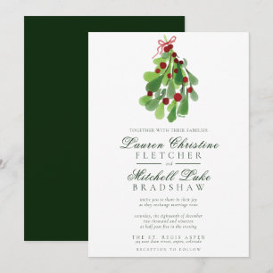 Invitation Sous le Mariage de Noël Mistletoe