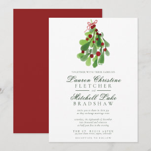 Invitation Sous le Mariage de Noël Mistletoe