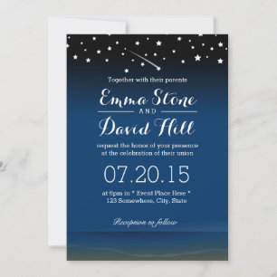 Invitation Sous le mariage de Stars Beach