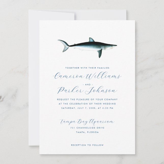 Invitation Sous le Mariage QR All-in-one de l'Aquarium du req (Devant)