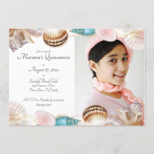 Invitation Sous les coquillages de la Quinceanera