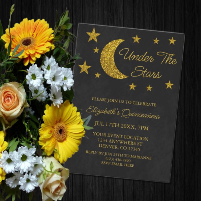 Invitation Sous Les Étoiles Quinceañera (Créateur téléchargé)