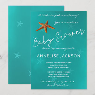 Invitation Sous l'étoile de mer de la mer océan bleu baby sho